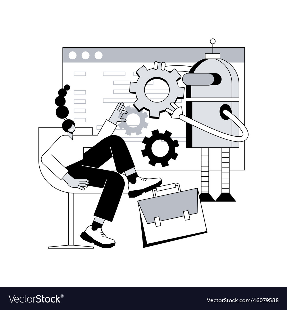 Collaborative robotics abstract concept Vector Image Collaborative robotics abstract concept