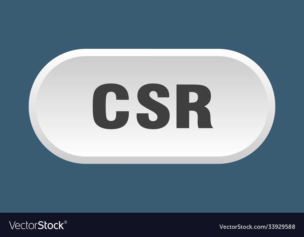 Csr button rounded sign on white background