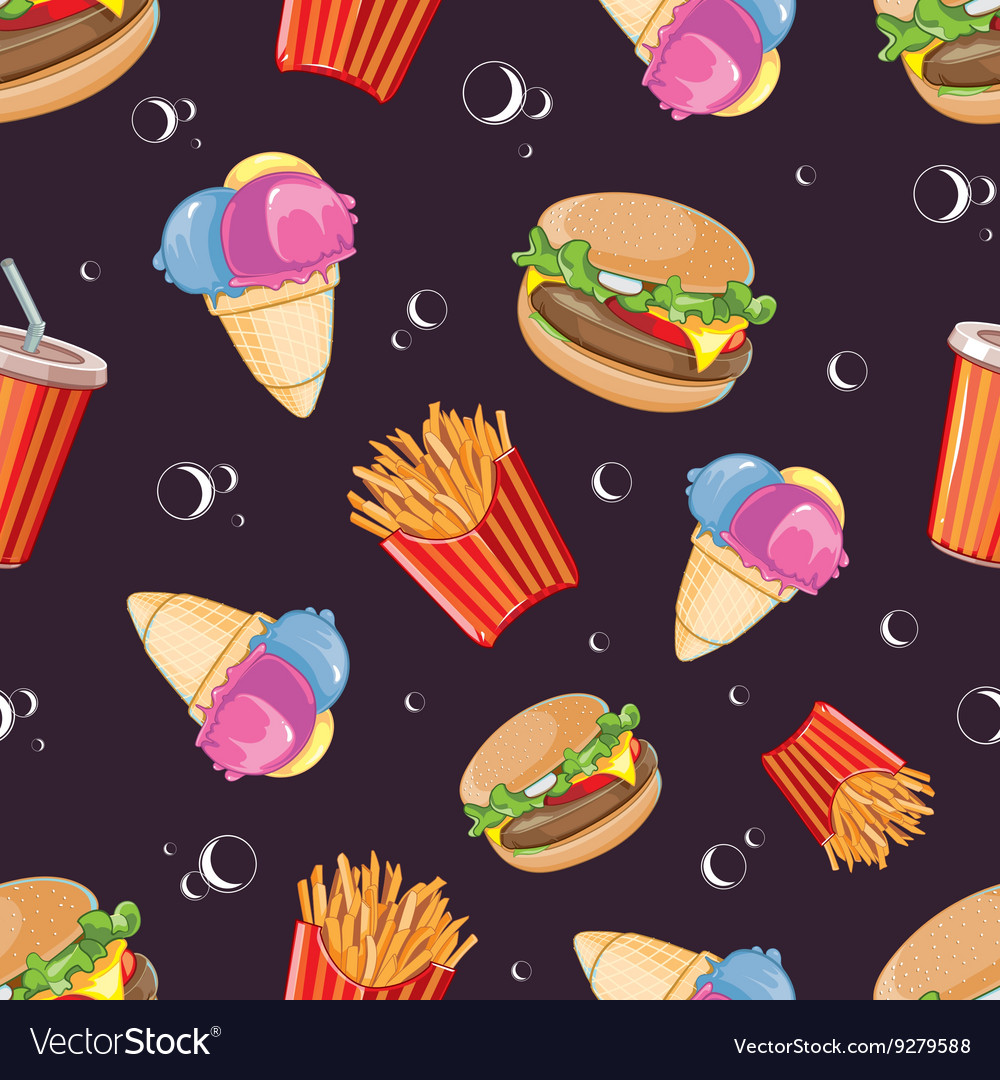 Fast Food Icon Seamless Pattern