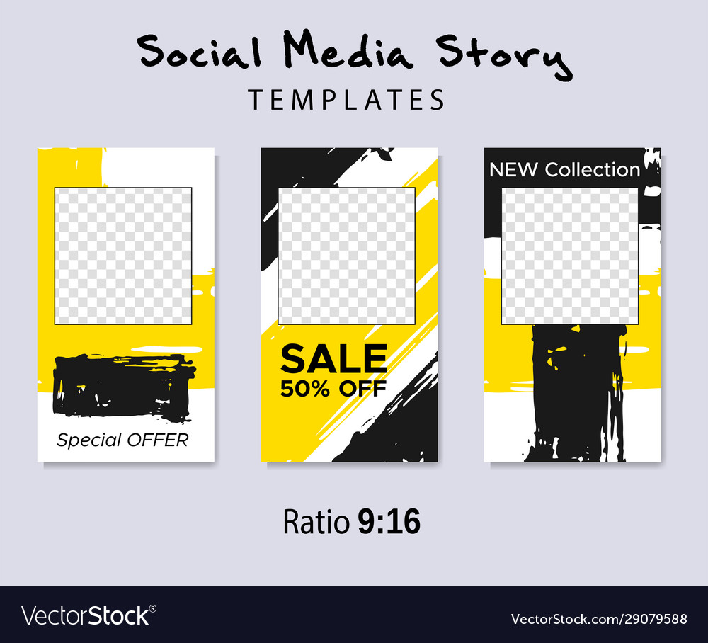 Grunge minimal shape template set design elements vector image Grunge minimal shape template set design elements