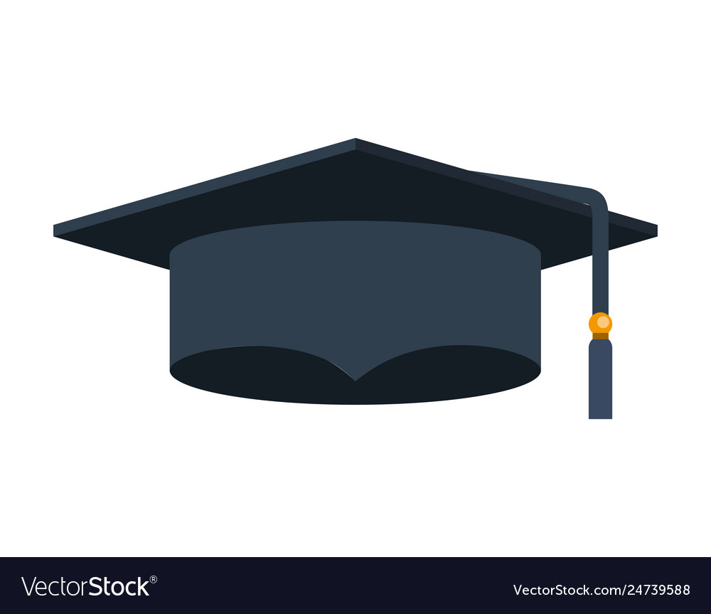 Hat graduation isolated icon vector image Hat graduation isolated icon