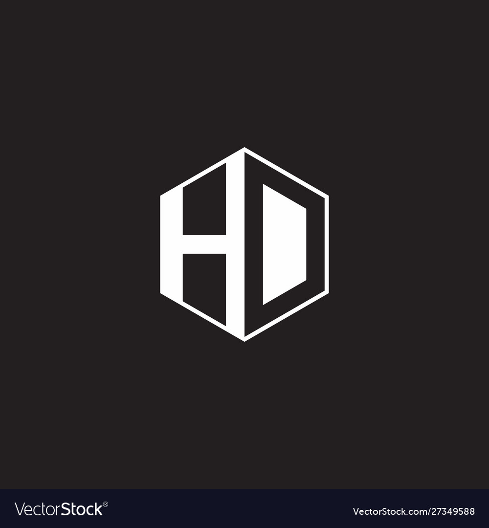 Hd logo monogram hexagon with black background