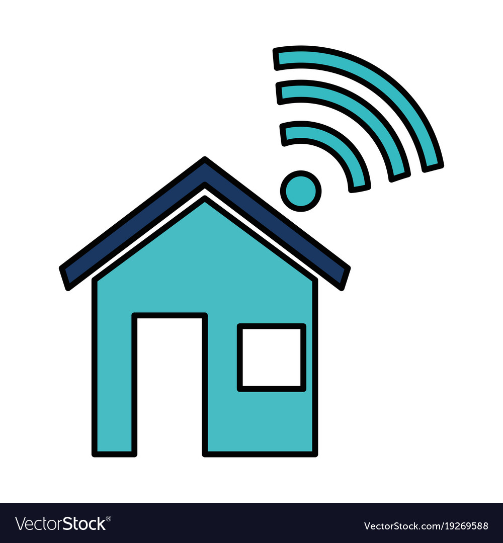 House silhouette with wifi signal