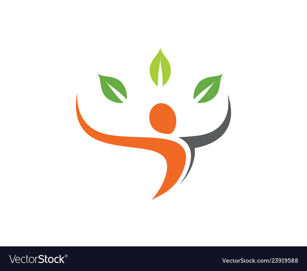 Human character logo sign Royalty Free Vector Image