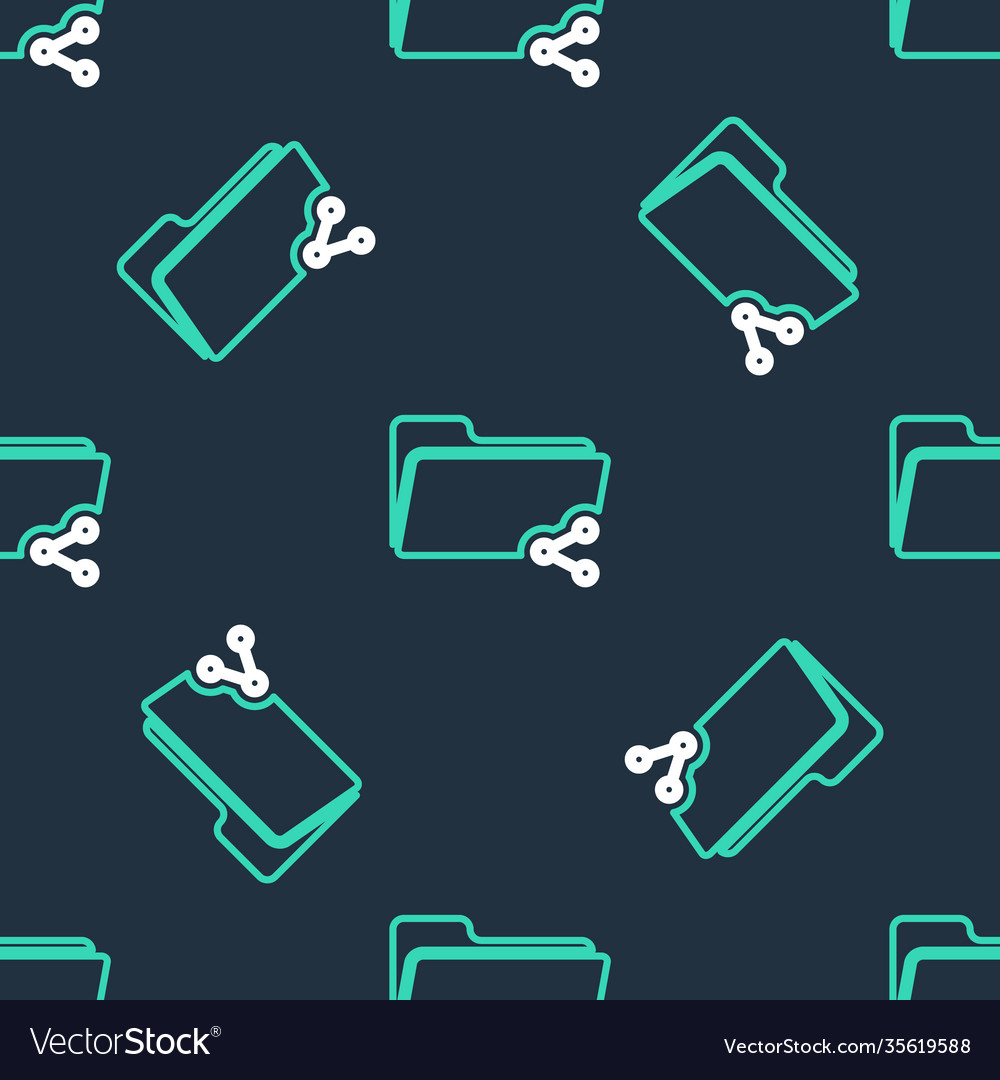 Line share folder icon isolated seamless pattern vector image Line share folder icon isolated seamless pattern