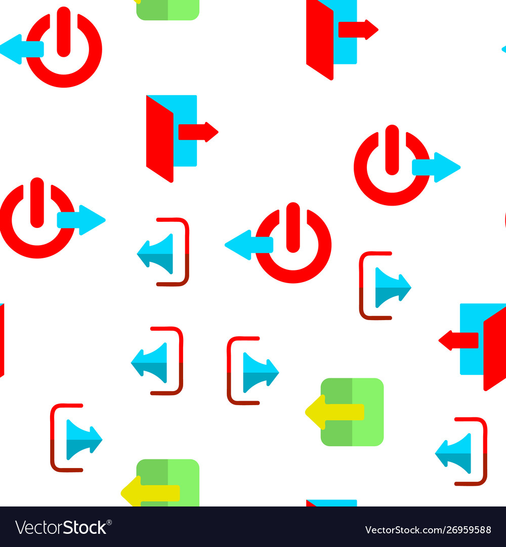 Logout button seamless pattern vector image Logout button seamless pattern