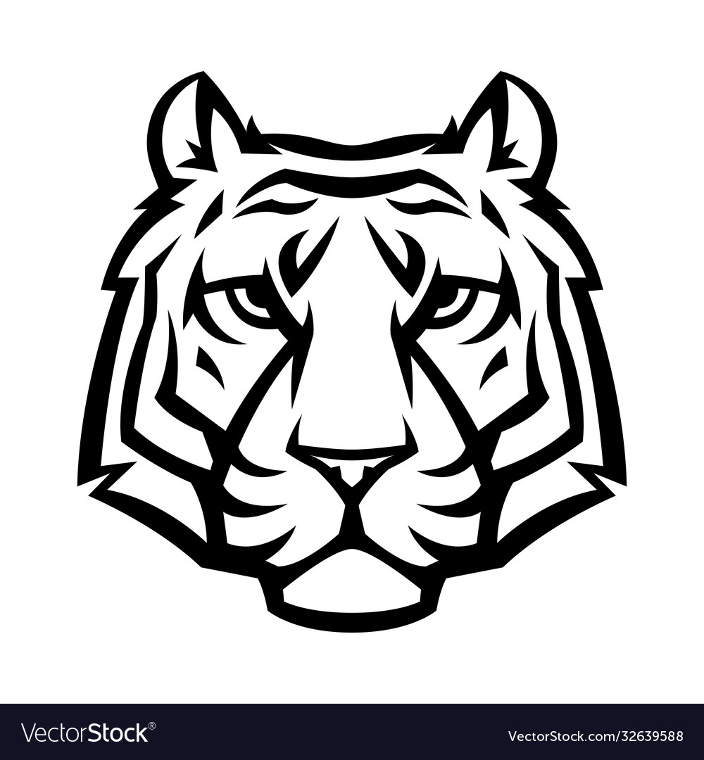 Mascot stylized tiger head vector image Mascot stylized tiger head