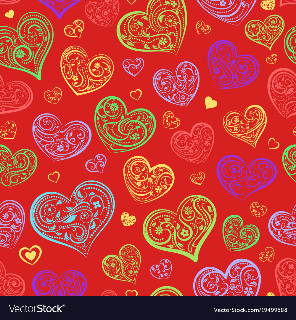 Seamless pattern of hearts Royalty Free Vector Image