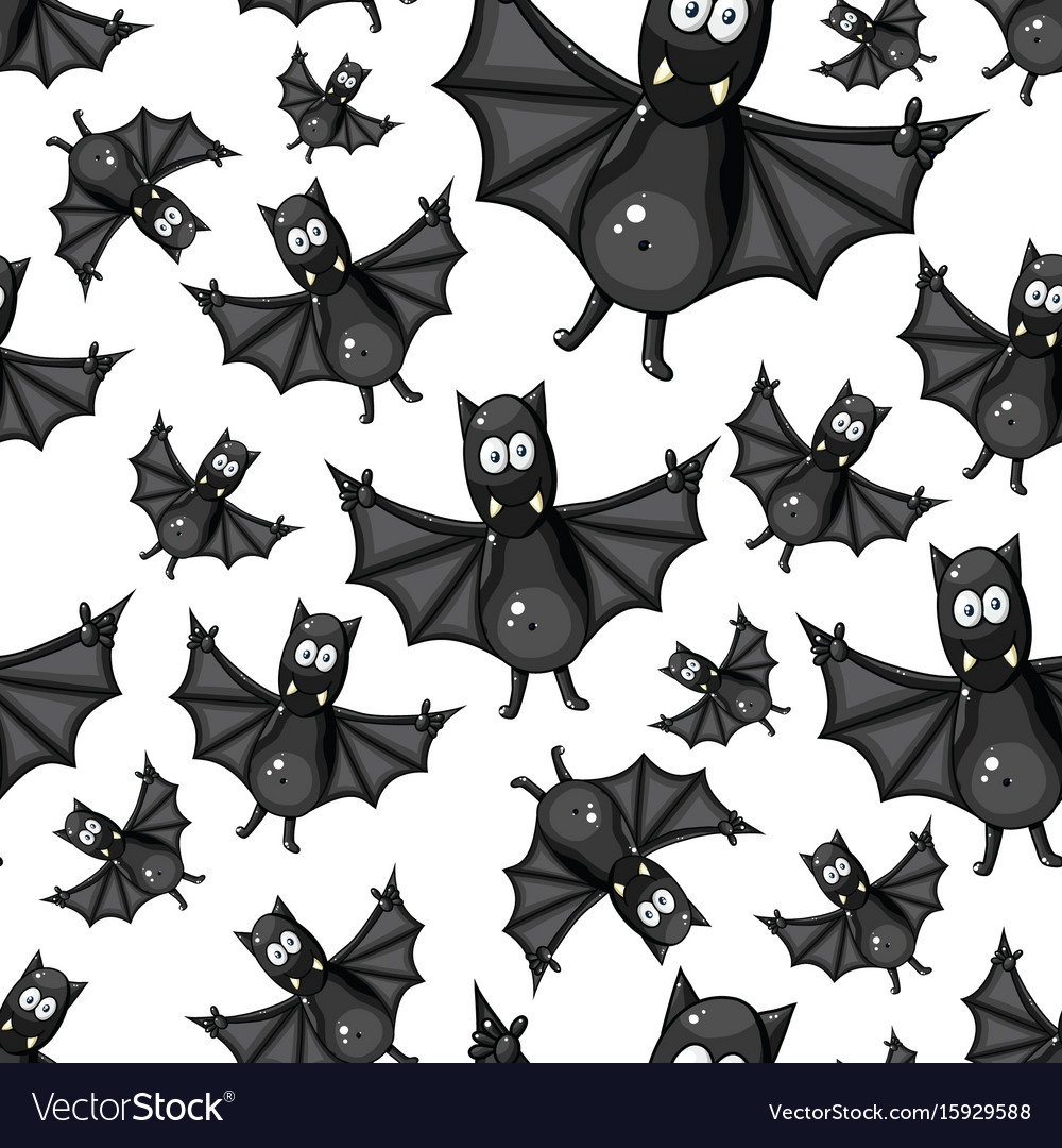 Seamless pattern with bats
