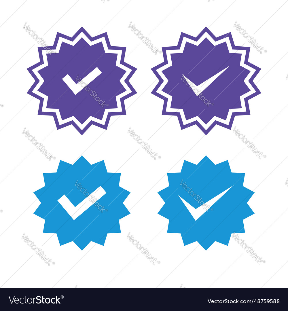 Set of badges and labels with check mark Vector Image Set of badges and labels with check mark