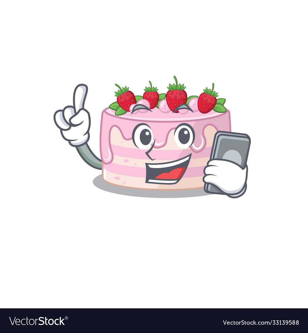 Strawberry cake cartoon design style speaking Vector Image Strawberry cake cartoon design style speaking Vector Image