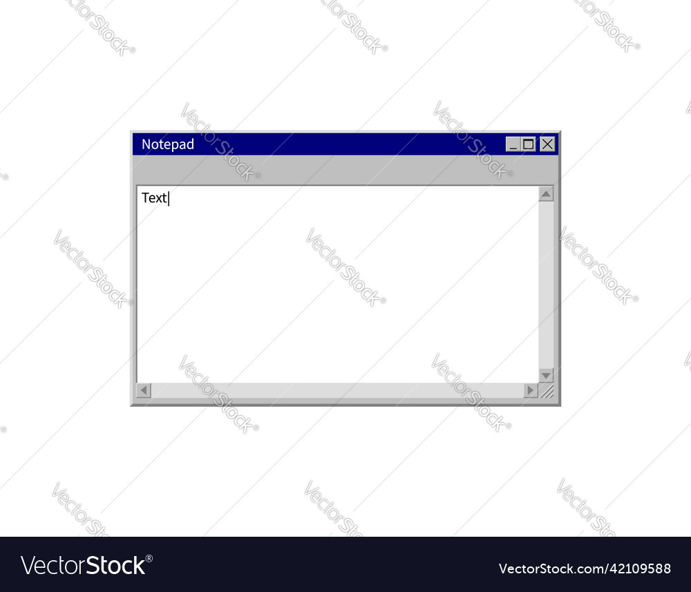 System notepad template retro 90s pc interface