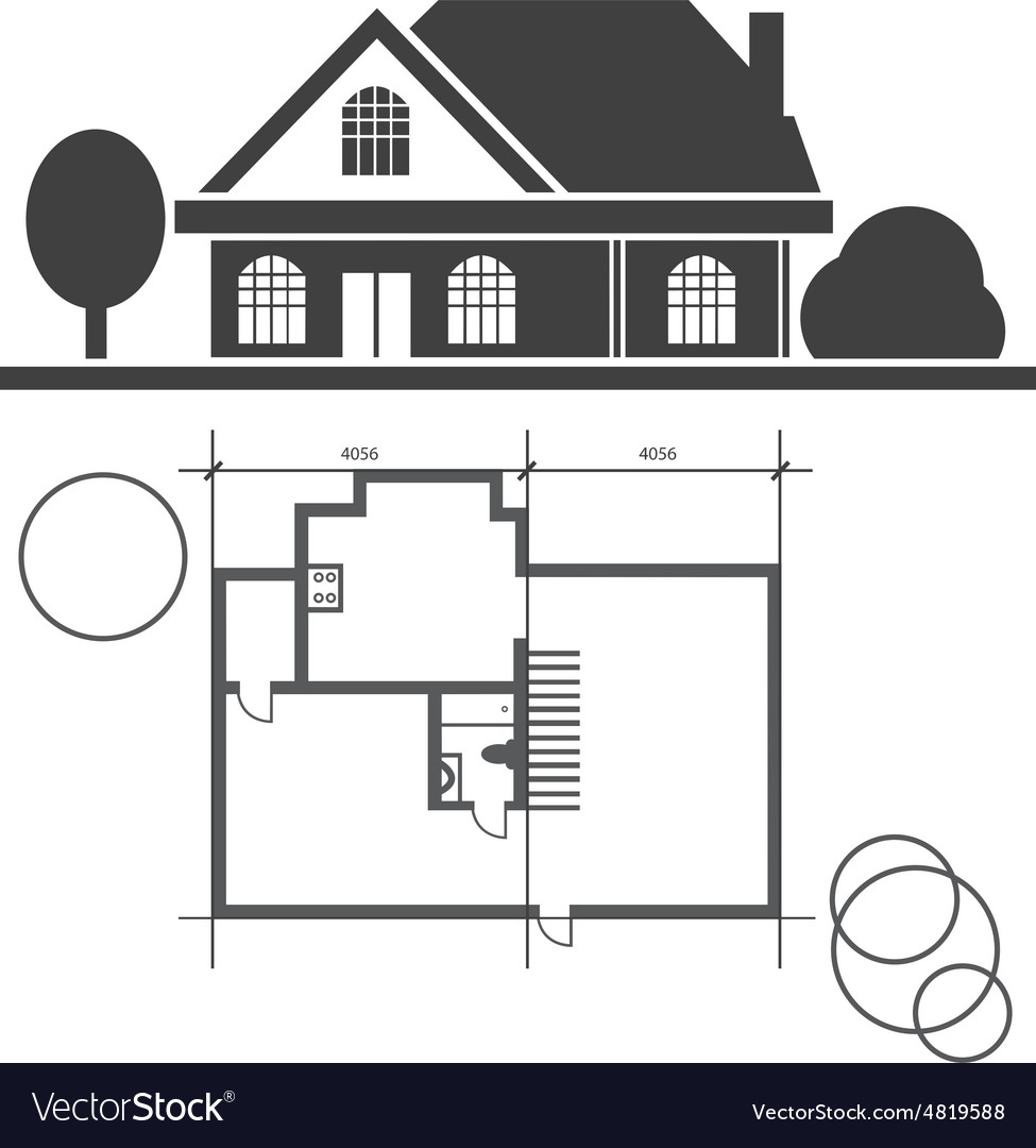 Technical Draw House Royalty Free Vector Image