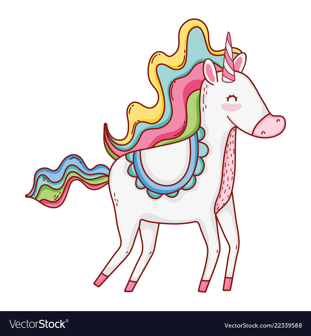 Unicorn fantasy cartoon Royalty Free Vector Image