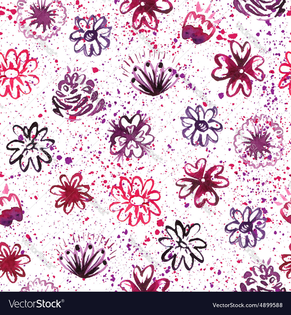 Watercolor floral seamless pattern