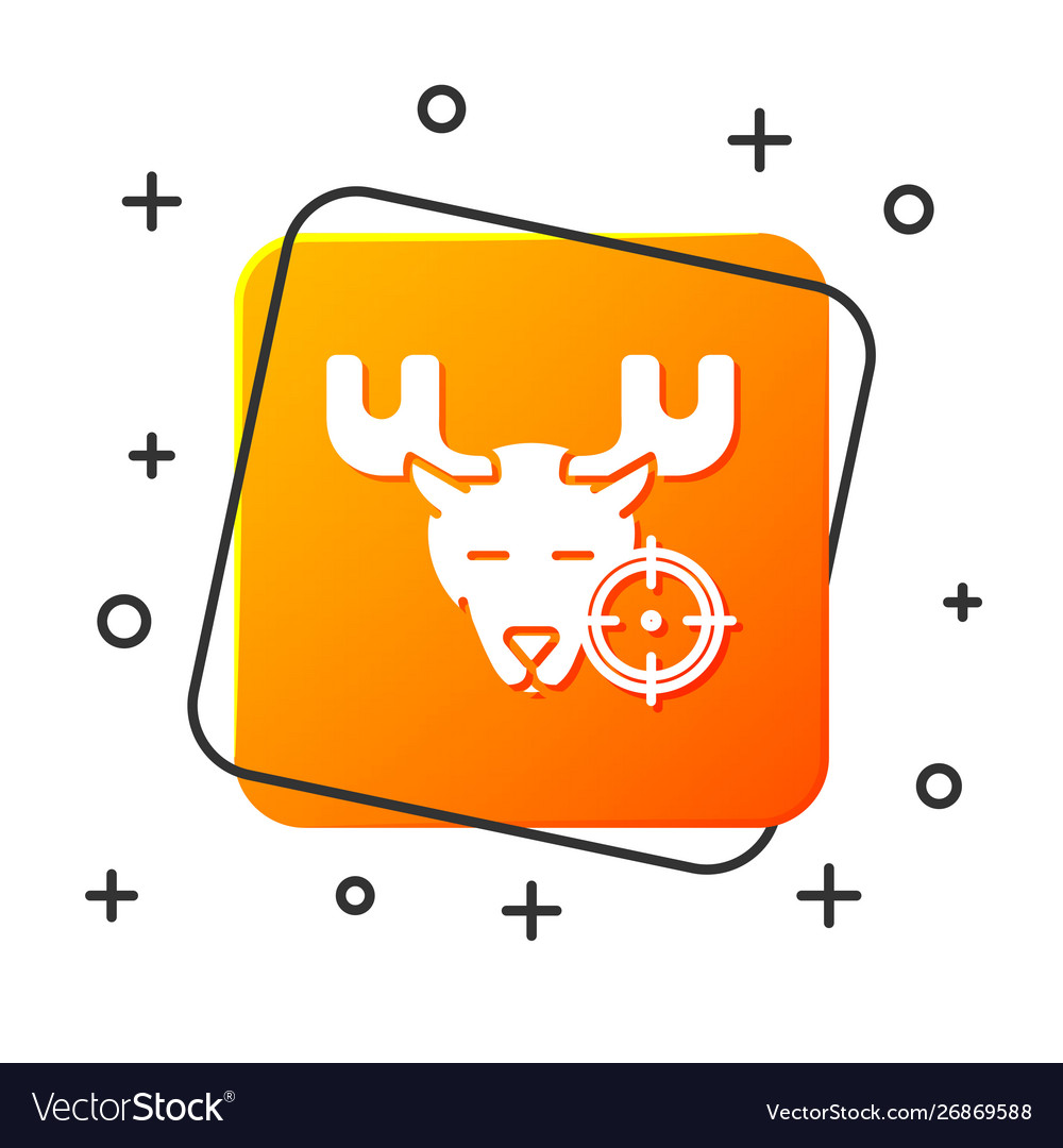 White hunt on moose with crosshairs icon isolated