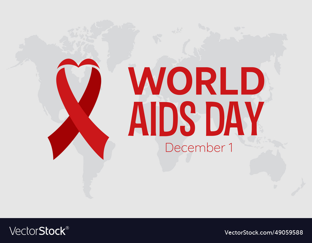 World aids day awareness background red banner Vector Image