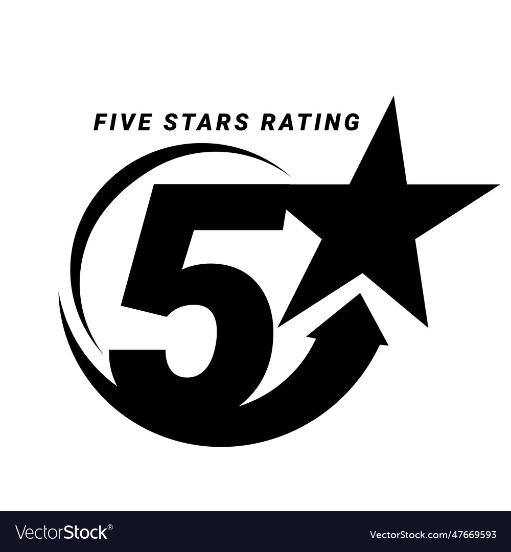 5 star rating symbol or emblem Royalty Free Vector Image