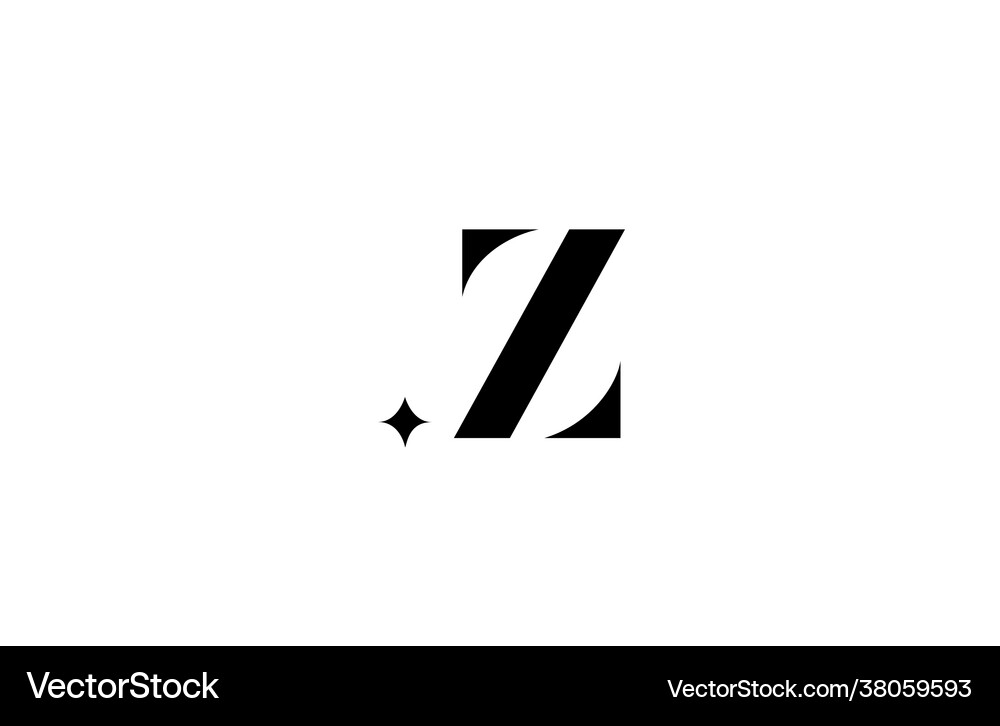 Black and white z alphabet letter logo Royalty Free Vector