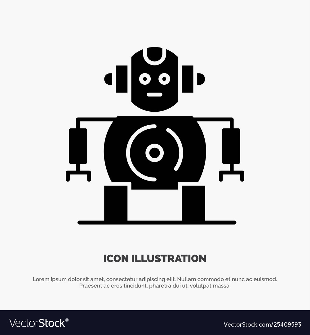 Cnc robotics technology solid glyph icon