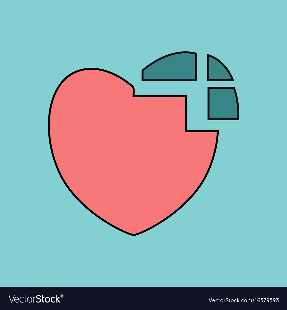 Flat icon design collection heart disease