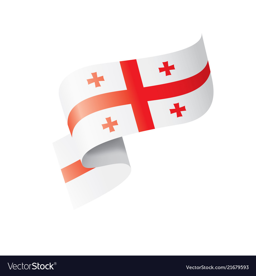 Georgia flag on a white Royalty Free Vector Image