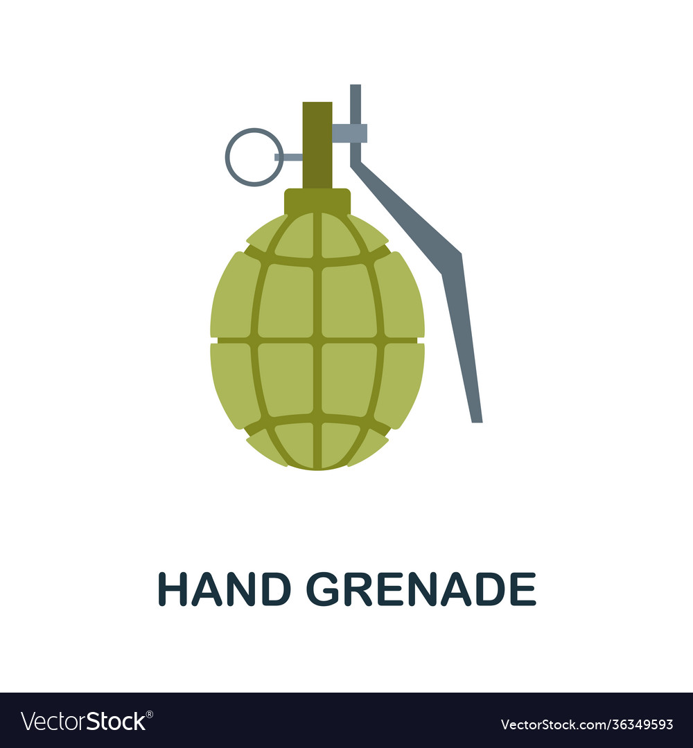 Hand grenade flat icon color simple element from