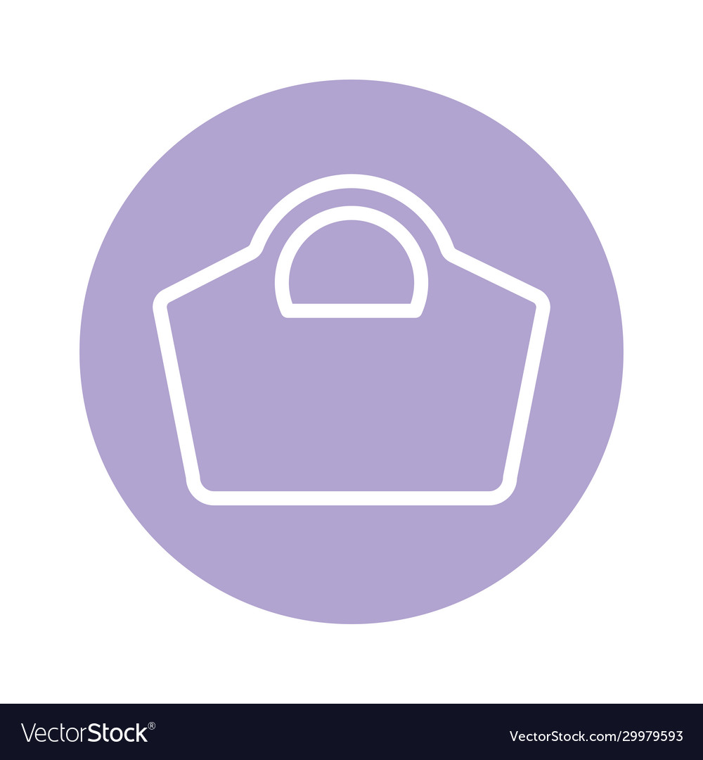 Isolated shopping bag line and block style icon