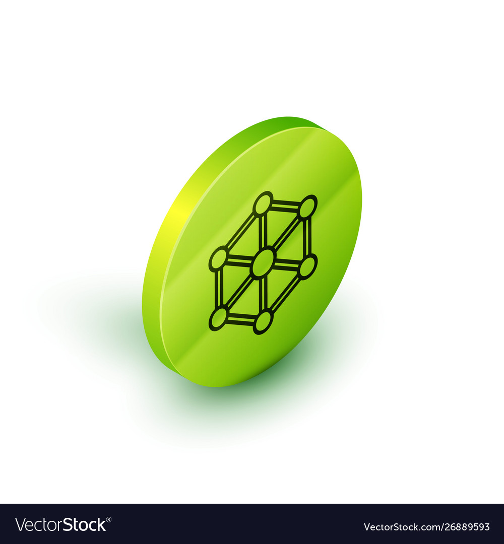 Isometric line blockchain technology icon isolated vector image Isometric line blockchain technology icon isolated
