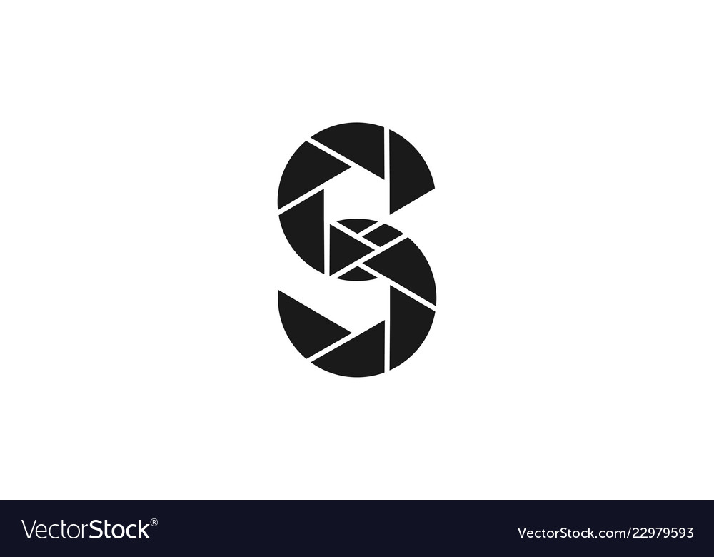 Letter s camera logo designs inspiration isolated Vector Image