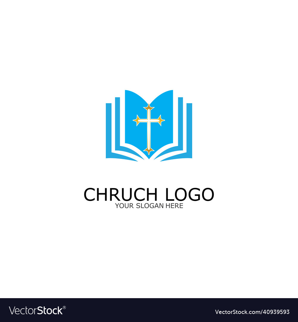 Logo churchchristian symbolthe bible Royalty Free Vector