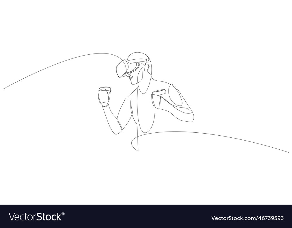 Man in virtual reality headset and controller Vector Image Man in virtual reality headset and controller
