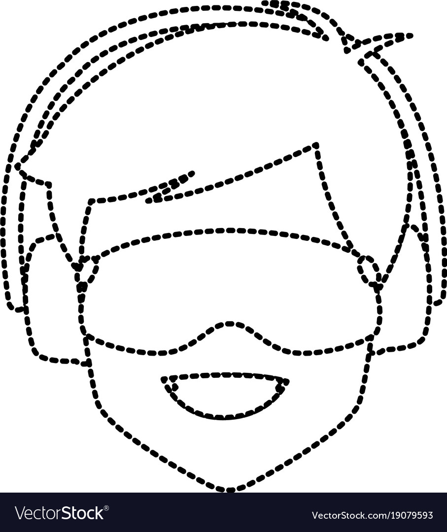 Man with winter googles face