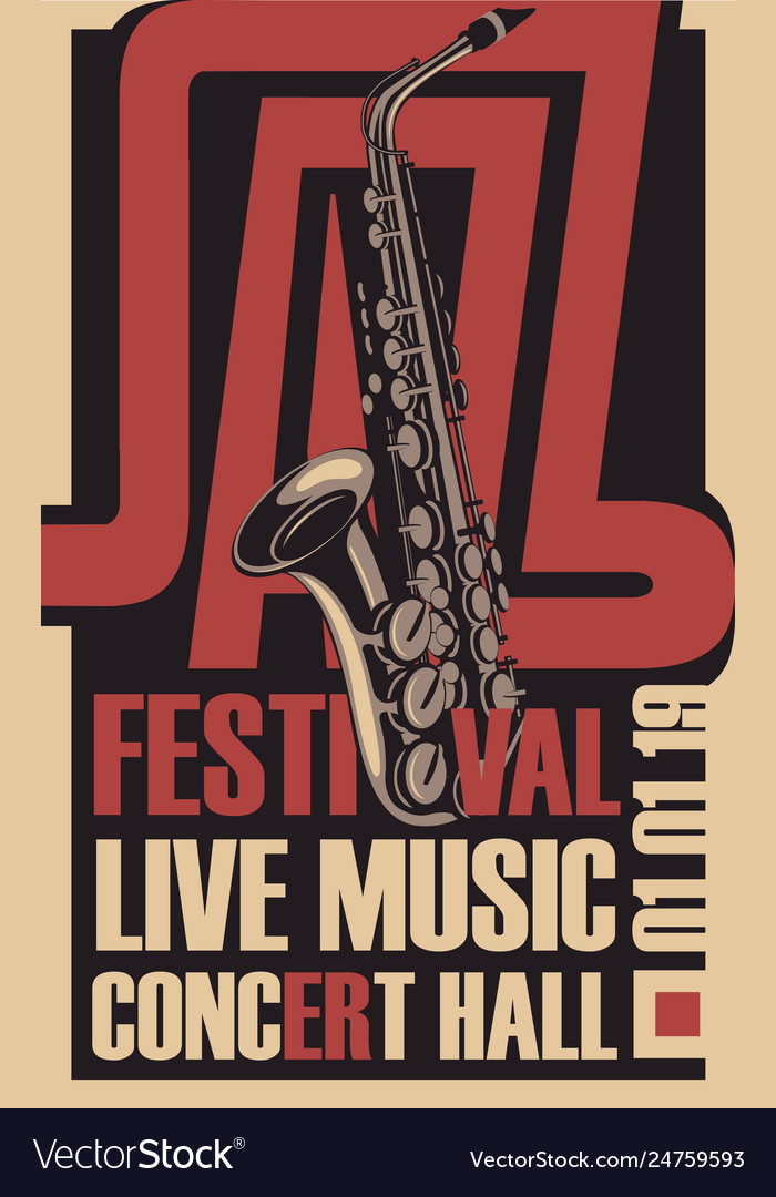 Poster for a jazz festival live music Royalty Free Vector