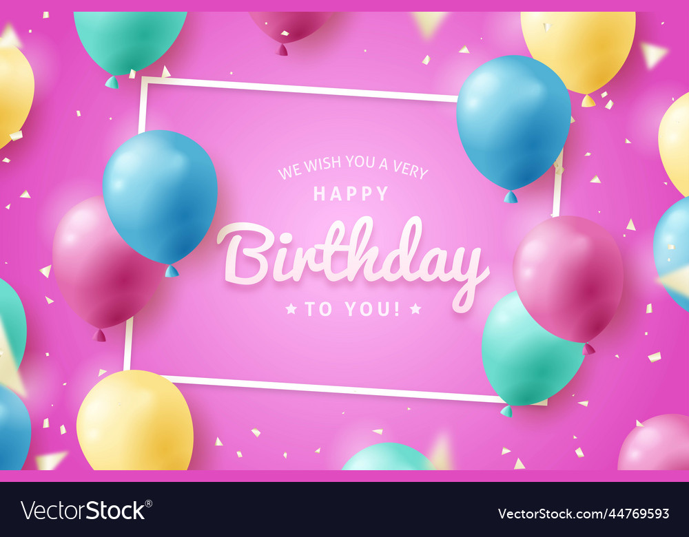 Realistic birthday background design Royalty Free Vector