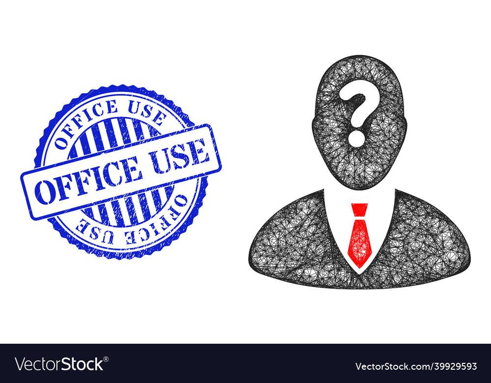 Scratched office use stamp seal and net unknown vector image Scratched office use stamp seal and net unknown