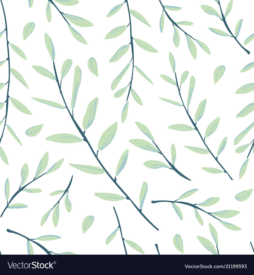 Seamless pattern with herbs and leaves