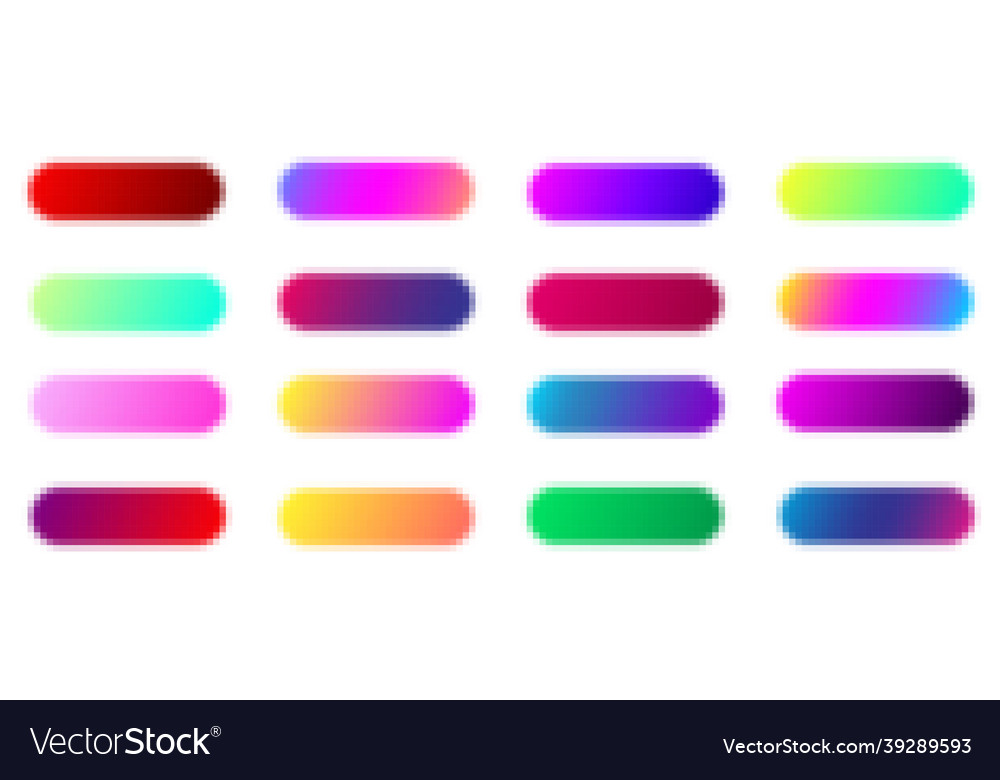 Set of pixelated gradient backgrounds for buttons Vector Image