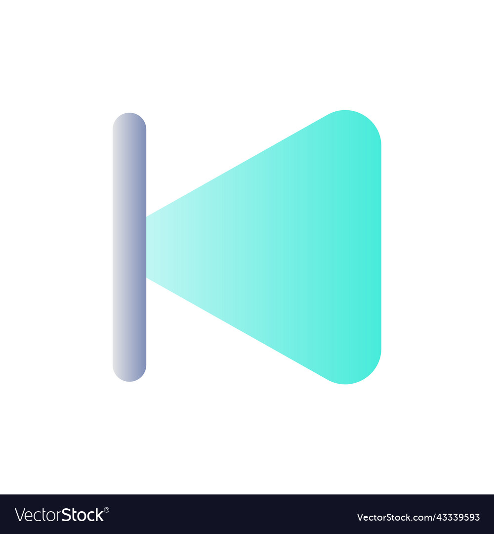 Skip previous button flat gradient color ui icon vector image Skip previous button flat gradient color ui icon
