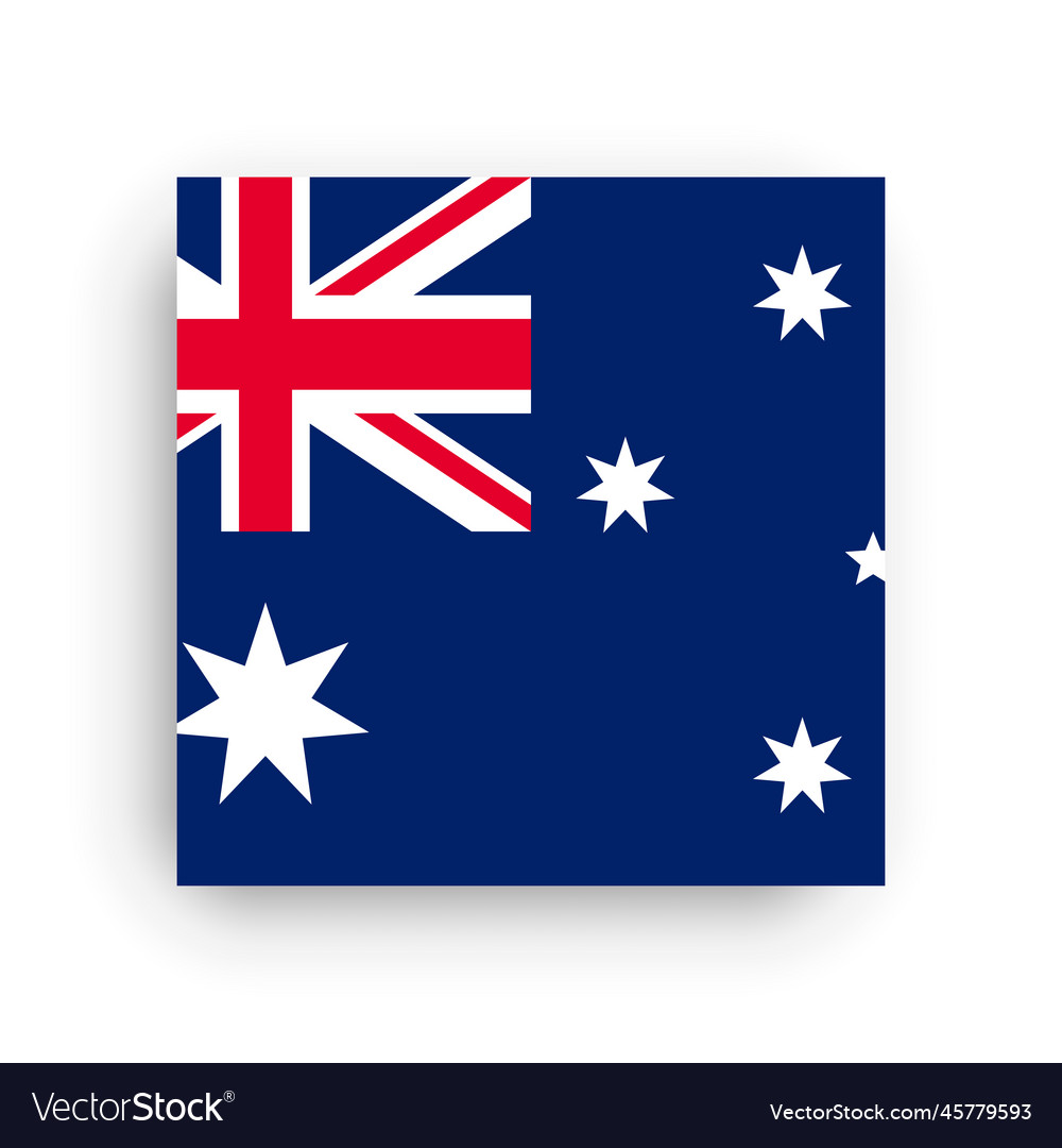 Square flag of australia vector image Square flag of australia