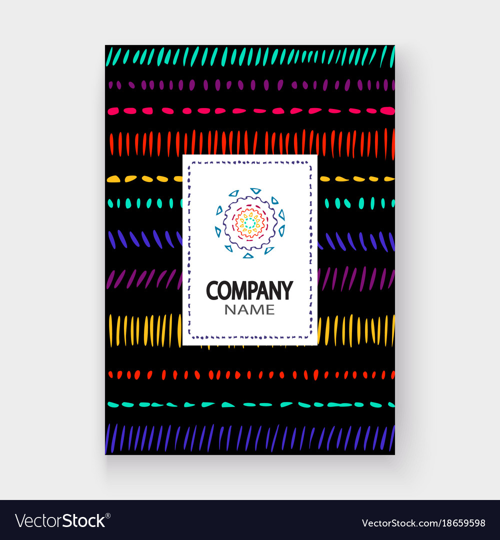 Abstract pattern with color hand drawn strokes