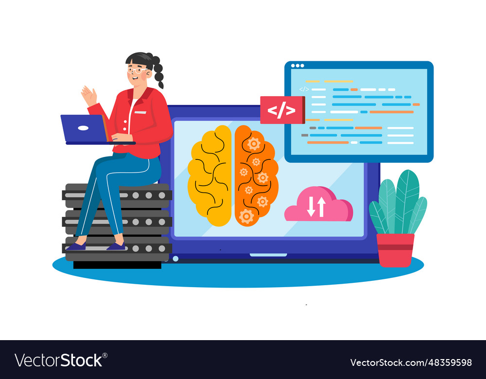 Ai improves natural language processing vector image Ai improves natural language processing