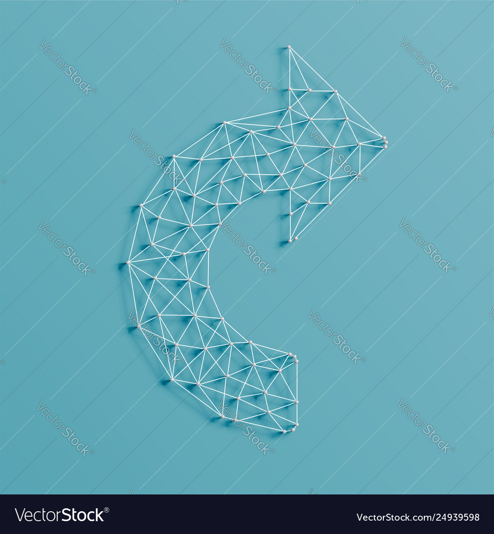 An arrow made lines and pins 3d realistic vector image An arrow made lines and pins 3d realistic