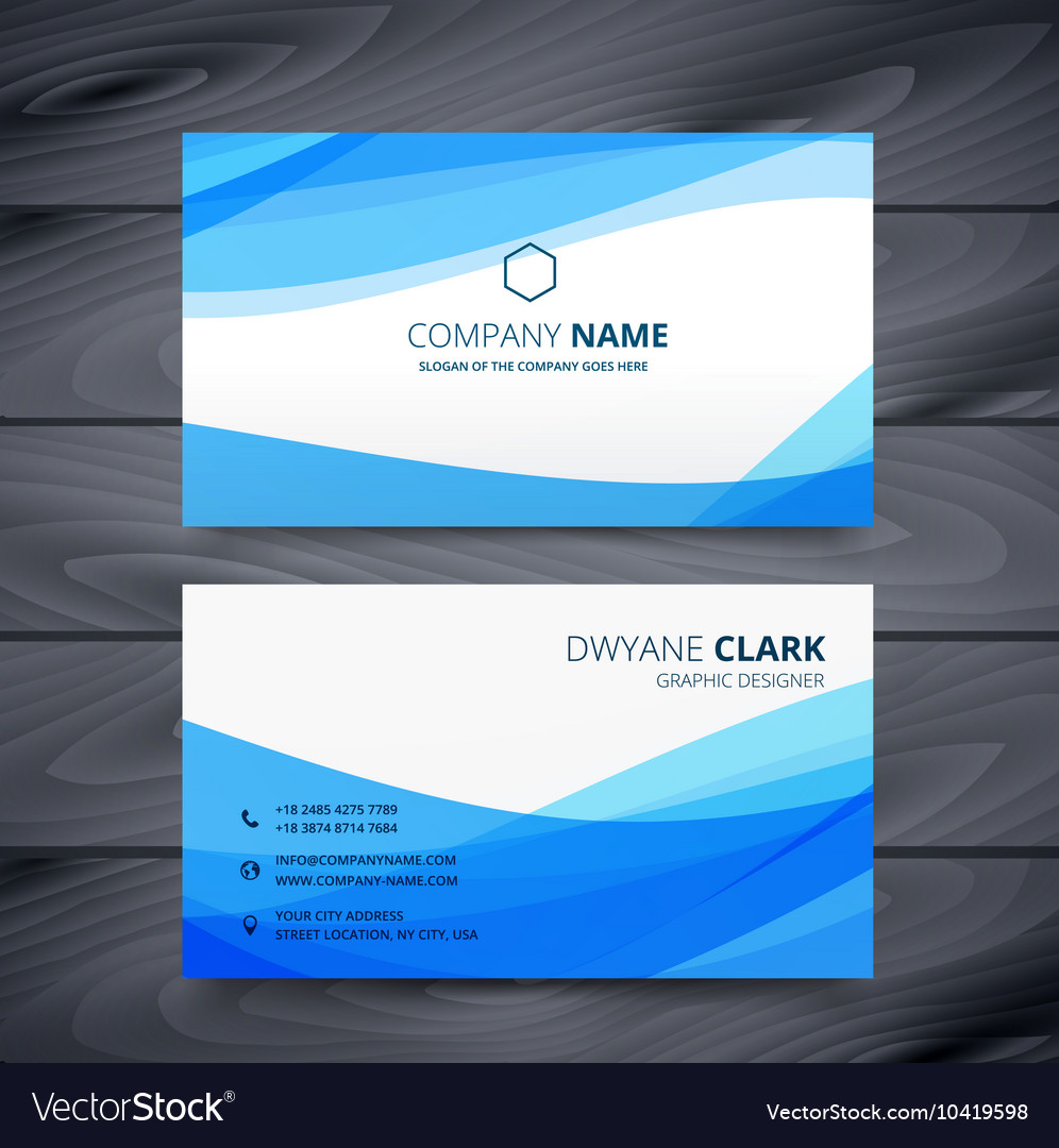clean blue modern business card template design vector image business card template designs