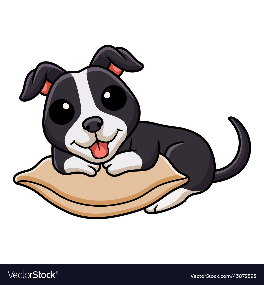 Cute american staffordshire terrier dog cartoon Vector Image