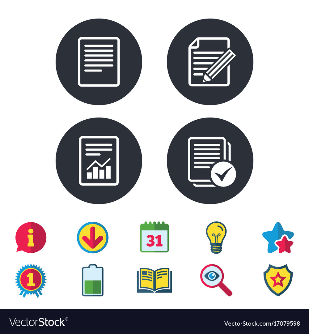 Dokument-Symbole Datei mit Diagramm und Checkbox