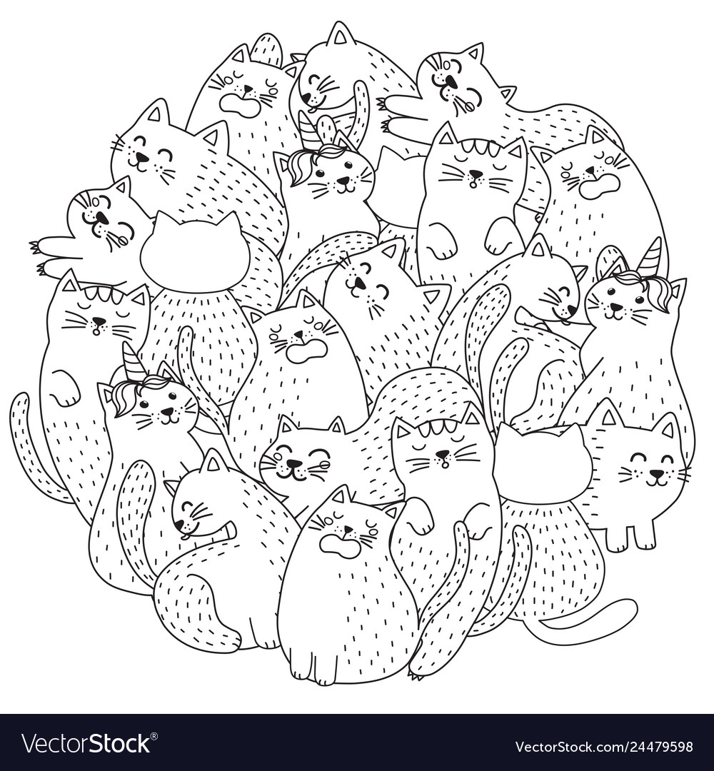 Miễn phí cute cats coloring pages để in và tô màu trang sách cho trẻ em