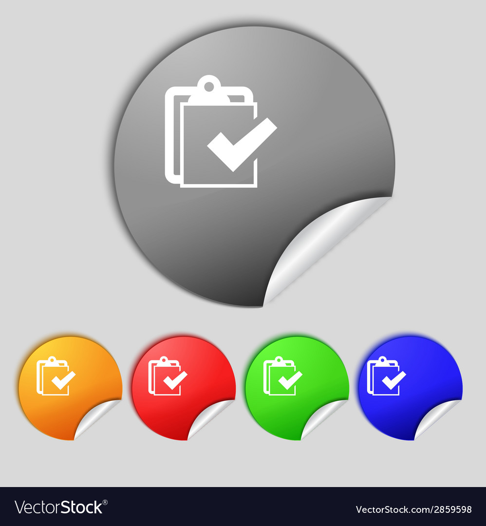 Edit document sign icon set colour button modern