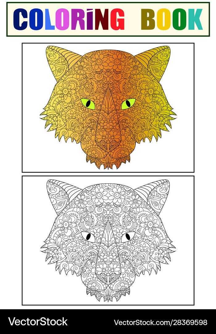 Wolf head pictures to color