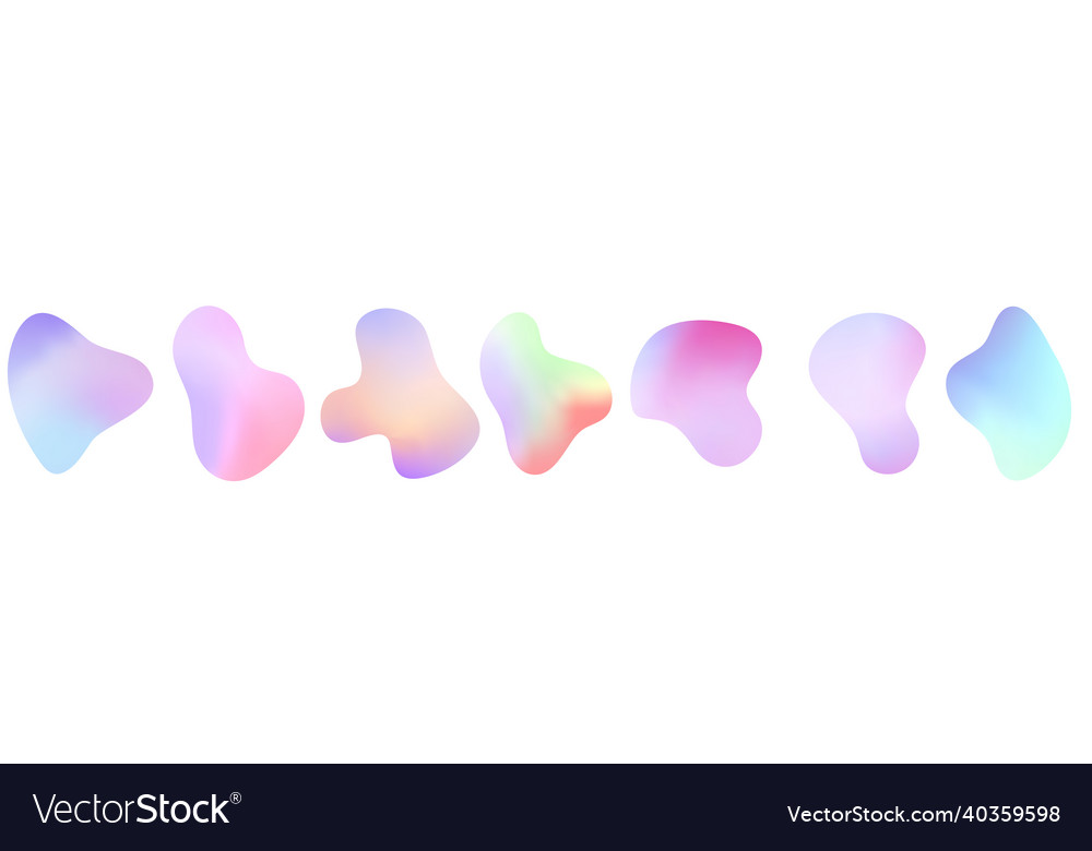 Gradient abstract fluid shapes set isolated